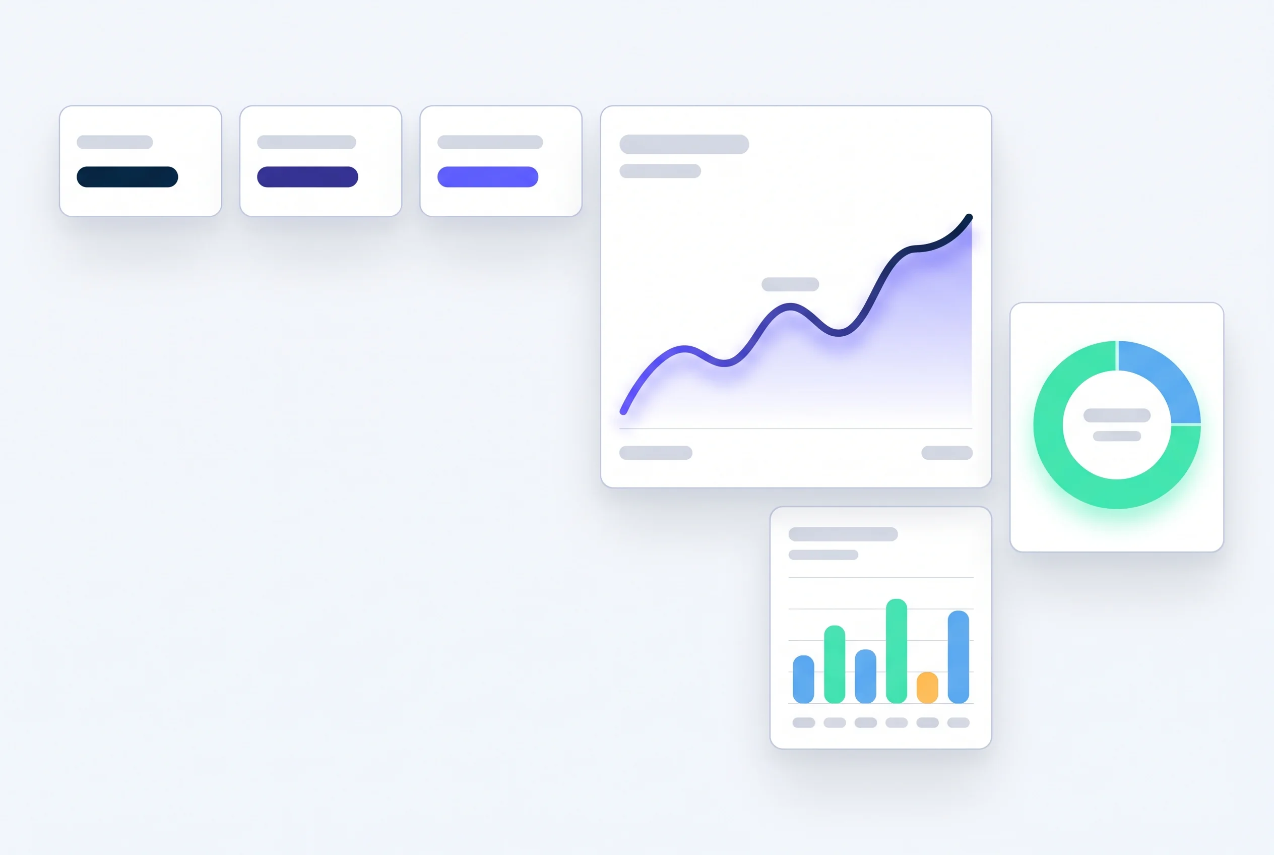 Live management dashboard with KPI tiles, trend chart and gauges