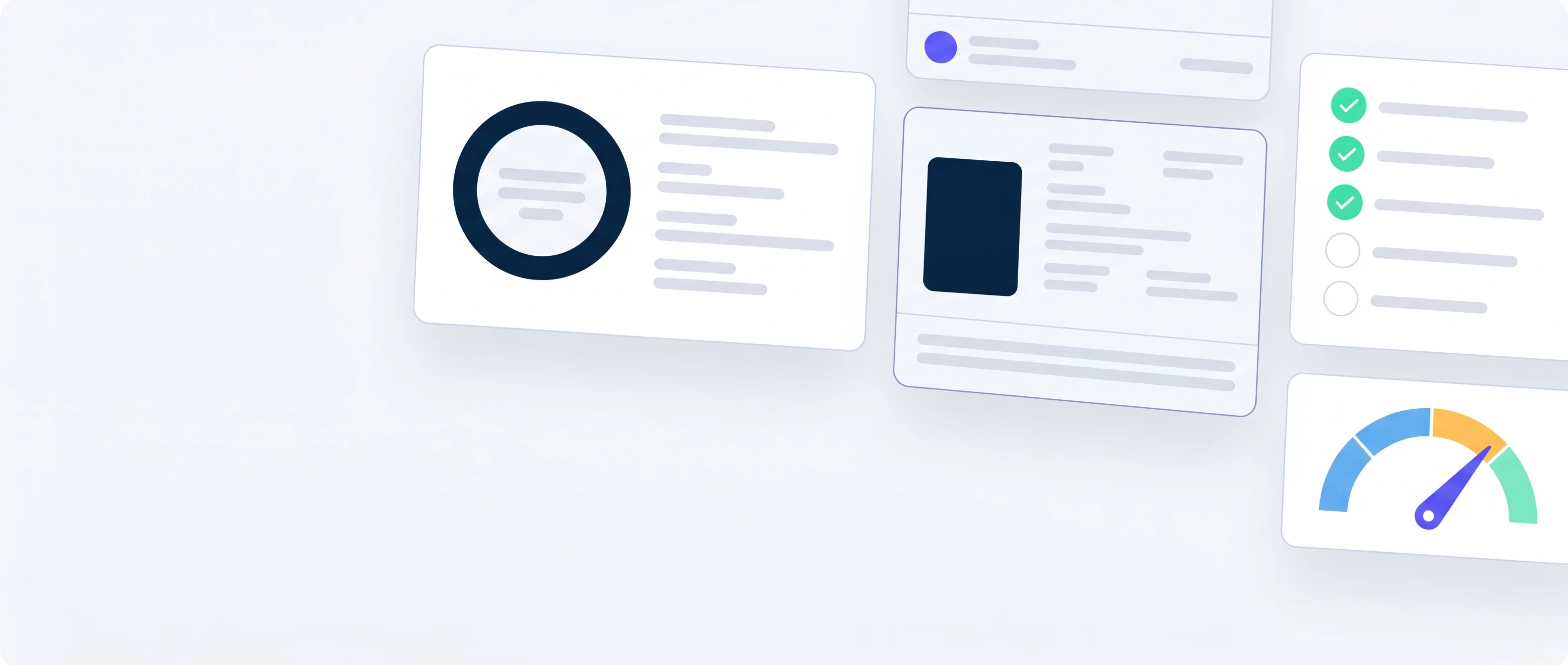 Client onboarding interface with identity checks, verification checklist and risk gauge